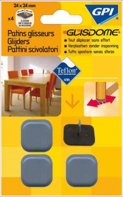 Patins glisseur à clouer 24x24 mm gris blister 4 p. disponible abidjan cote d'ivoire.