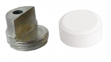 Patte à glace modèle rond dévissable ø 18 mm époxy blanc. disponible abidjan cote d'ivoire.