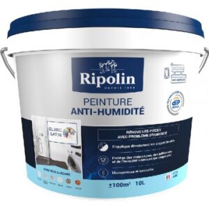Peinture anti-humidité pour murs intérieurs microporeuse et lessivable - s'applique sur murs humides, non enterrés (plâtre, enduit, ciment, parpaing, béton, pierre, brique)- blanc satin - 10l. disponible abidjan cote d'ivoire.