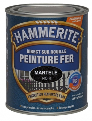 Peinture hammerite - application directe sur rouille - séchage rapide - imperméable et anticorrosif - 0,75 l - martelé - blanc brume. disponible abidjan cote d'ivoire.