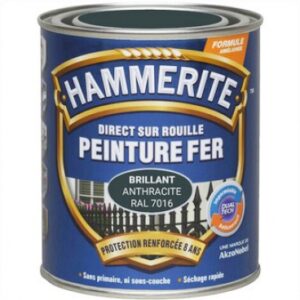 Peinture hammerite - application directe sur rouille - séchage rapide - imperméable et anticorrosif - 2,5 l - brillant laqué - vert forêt. disponible abidjan cote d'ivoire.