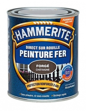 Peinture hammerite - application directe sur rouille - séchage rapide - imperméable et anticorrosif - 2,5 l - forgé - acier brossé. disponible abidjan cote d'ivoire.