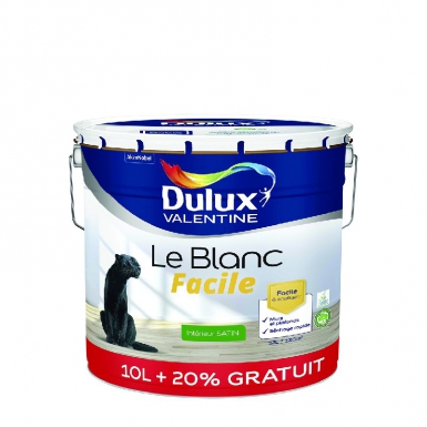 Peinture le blanc facile - facile à appliquer - séchage rapide - murs et plafonds - satin 12 l. disponible abidjan cote d'ivoire.