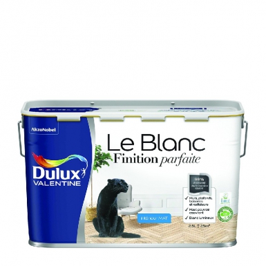 Peinture le blanc finition parfaite - murs, plafonds, boiseries et radiateurs - haut pouvoir couvrant - blanc lumineux mat 2,5 l. disponible abidjan cote d'ivoire.