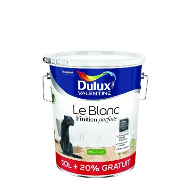 Peinture le blanc finition parfaite - murs, plafonds, boiseries et radiateurs - haut pouvoir couvrant - blanc lumineux satin 12 l. disponible abidjan cote d'ivoire.