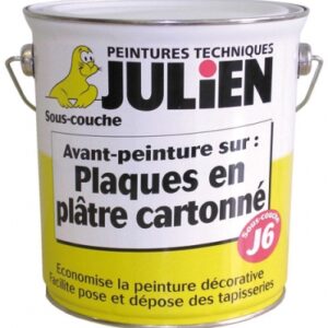 Peinture sous-couche j6 plaques de platre cartonnees - haut pouvoir couvrant - recouvrable par toutes les peintures - 2,5 l - mat - blanc. disponible abidjan cote d'ivoire.