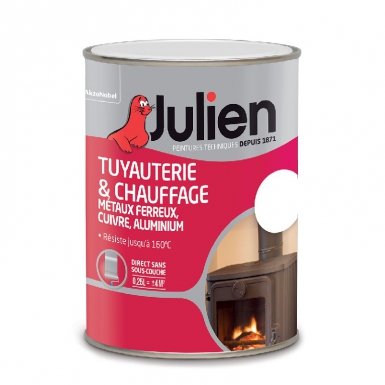 Peinture tuyauterie & chauffage - direct sans sous-couche - résiste jusqu'à 160°c - 0,25 l - brillant - blanc. disponible abidjan cote d'ivoire.