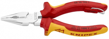 Pince universelle à bec demi-rond chromée isolée 1000 v - œillet isolé intégré pour fixation d’un dispositif antichute. disponible abidjan cote d'ivoire.