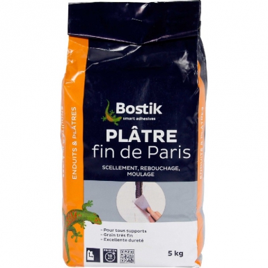 Plâtre fin  de paris - monter des cloisons, sceller, rebouchage, moulage - intérieur - 5 kg. disponible abidjan cote d'ivoire.