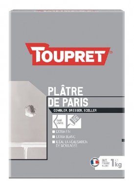 Plâtre fin de paris pour combler, redresser et sceller à prise rapide - intérieur - tous supports neufs ou rénovés - 1 kg. disponible abidjan cote d'ivoire.