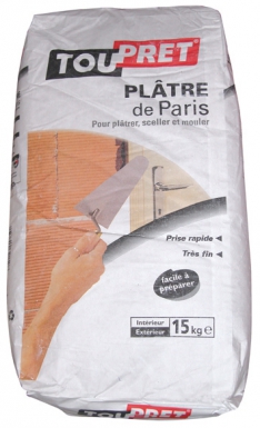 Plâtre fin de paris pour combler, redresser et sceller à prise rapide - intérieur - tous supports neufs ou rénovés - 15 kg. disponible abidjan cote d'ivoire.