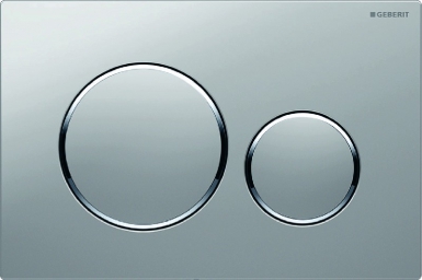 Plaque de déclenchement geberit sigma20 pour rinçage double touche chromé mat laqué - chromé brillant. disponible abidjan cote d'ivoire.