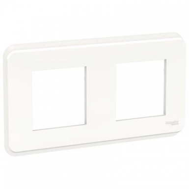 Plaque de finition unica pro 2 postes 2x2 modules horizontale ou verticale 85x156 mm finition blanc. disponible abidjan cote d'ivoire.