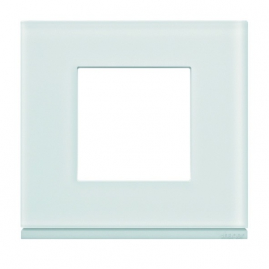 Plaque gallery horizontal entraxe 71 mm 1 poste moon glass verre blanc satiné. disponible abidjan cote d'ivoire.