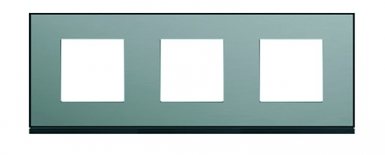 Plaque gallery horizontal entraxe 71 mm 3 postes steel effet acier. disponible abidjan cote d'ivoire.