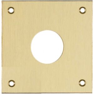 Plaque laiton brossé mat 50x50 cylindre ø 23 (4 trous de fixation fraisés ). disponible abidjan cote d'ivoire.