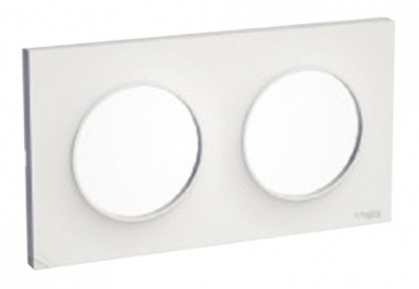 Plaque odace styl 2 postes entraxe 71 mm coloris blanc brillant. disponible abidjan cote d'ivoire.