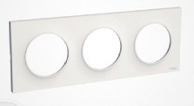 Plaque odace styl 3 postes entraxe 71 mm coloris blanc brillant. disponible abidjan cote d'ivoire.