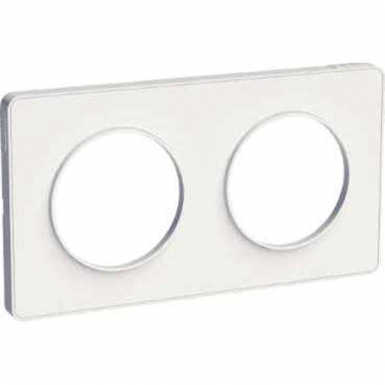 Plaque odace touch 2 postes support blanc coloris blanc mat. disponible abidjan cote d'ivoire.