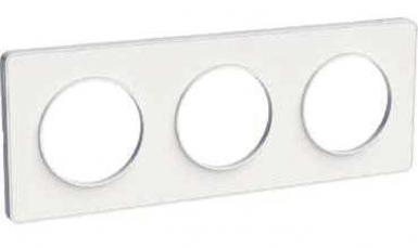 Plaque odace touch 3 postes support blanc coloris blanc mat. disponible abidjan cote d'ivoire.