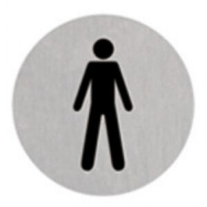 Plaquette alu brossé adhésive ø 75 mm toilettes hommes. disponible abidjan cote d'ivoire.