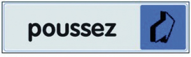 Plaquette plexiglas adhésive 170x40 mm poussez. disponible abidjan cote d'ivoire.