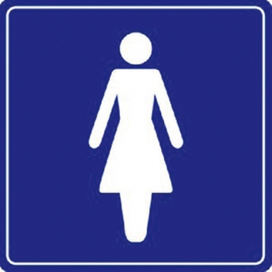 Plaquette plexiglas adhésive 90x90 mm toilettes femmes. disponible abidjan cote d'ivoire.