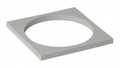 Platine carrée 100 x 100 mm pvc gris clair pour siphons à sortie horizontale. disponible abidjan cote d'ivoire.