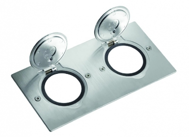 Platine de sol rectangulaire à équiper de mécanismes mosaic 2 postes – inox brossé. disponible abidjan cote d'ivoire.