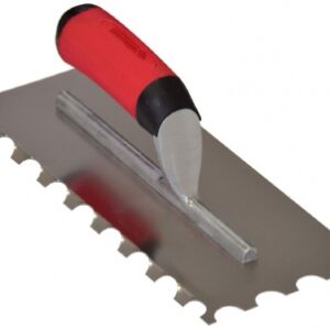 Platoir à colle inox 28 x 12 cm - dents demi-lune 20 x 10 mm 45°. disponible abidjan cote d'ivoire.