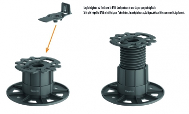 Plot réglable base 3 - hauteur de réglage 60-110 mm charge admissible 2,2 kn. disponible abidjan cote d'ivoire.