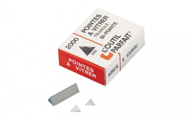 Pointes triangles pour appareil à vitrer - boîte de 2000. disponible abidjan cote d'ivoire.