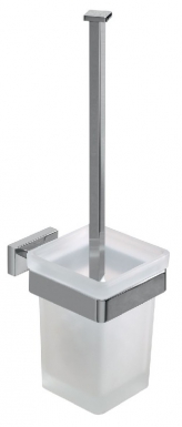 Porte-balai mural avec coupelle en verre satiné - léa - chromé. disponible abidjan cote d'ivoire.