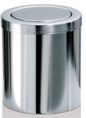 Poubelle de table ronde - dw1240 - h 16 x ø 14,5 cm - chromé. disponible abidjan cote d'ivoire.