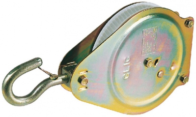 Poulie à cliquet - blocage de la charge entre chaque traction - réa ø 210 mm - ø corde 25 mm - force maxi : 150 kg. disponible abidjan cote d'ivoire.