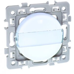 Poussoir à fermeture avec porte-étiquette 10a - 250 v~ à bornes auto - blanc. disponible abidjan cote d'ivoire.