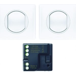 Prêt-à-poser connectable céliane avec 2 commandes sans fils sans pile self-e et 1 micromodule - blanc. disponible abidjan cote d'ivoire.