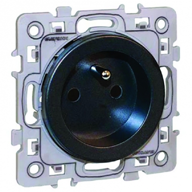 Prise courant fort 2p t 16 a - anthracite. disponible abidjan cote d'ivoire.