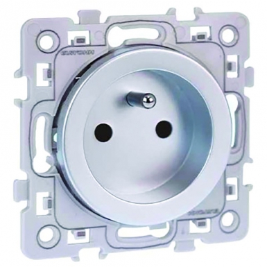 Prise courant fort 2p t 16 a - silver. disponible abidjan cote d'ivoire.