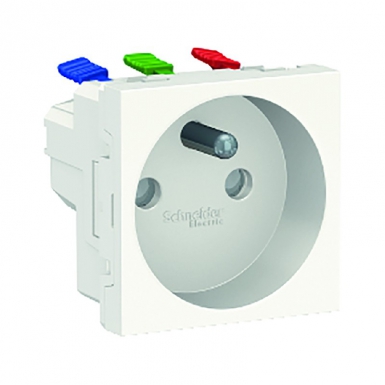 Prise de courant 2p+t standard 90° bornes automatiques 2 modules blanc. disponible abidjan cote d'ivoire.