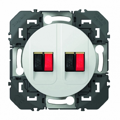 Prise haut-parleur double dooxie finition blanc. disponible abidjan cote d'ivoire.