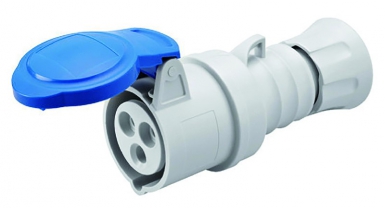 Prise mobile droite protégées 2p+t 220v 50/60 hz ip44 16a. disponible abidjan cote d'ivoire.