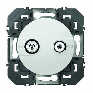 Prise tv-sat étoile blindée dooxie finition blanc - pour installation existante. disponible abidjan cote d'ivoire.