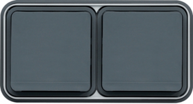 Prises à éclipses double horizontale 2p+t 16a 250v coloris gris. disponible abidjan cote d'ivoire.