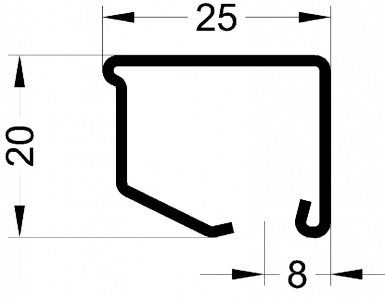 Profilé acier galva parclose v55 725 dim. disponible abidjan cote d'ivoire.