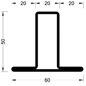 Profilé à ailette type t série 50 " v52020 " lg. disponible abidjan cote d'ivoire.