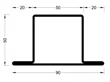 Profilé à ailette type t série 50 " v55020 " lg. disponible abidjan cote d'ivoire.