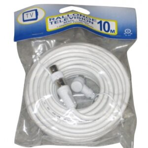 Prolongateur tv universel avec adaptateurs femelle/femelle 9,5 mm blanc - longueur 5 m. disponible abidjan cote d'ivoire.
