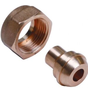 Raccord 2 pièces laiton pour tube cuivre calibre 20 - 26x34 - pour tube cuivre 22x1. disponible abidjan cote d'ivoire.