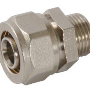 Raccord à compression fluxo mâle nickelé pour chauffage 16x1/2". disponible abidjan cote d'ivoire.